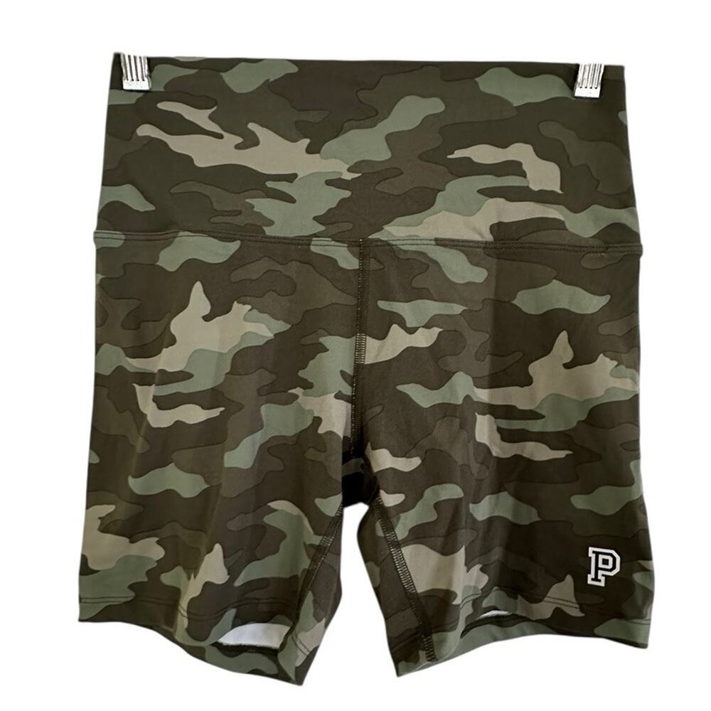 Pink Victoria Secret Shorts Womens Green Camo Print Active Ultimate Yoga Medium
